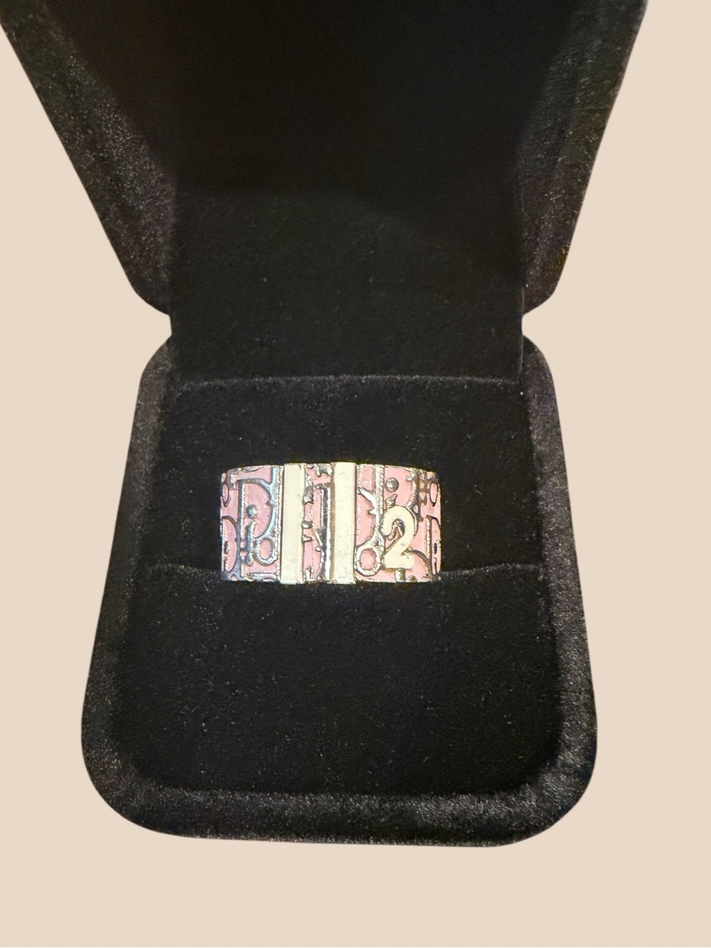 Vintage Christian Dior Pink Trotter No. 2 Ring Y2K Authentic